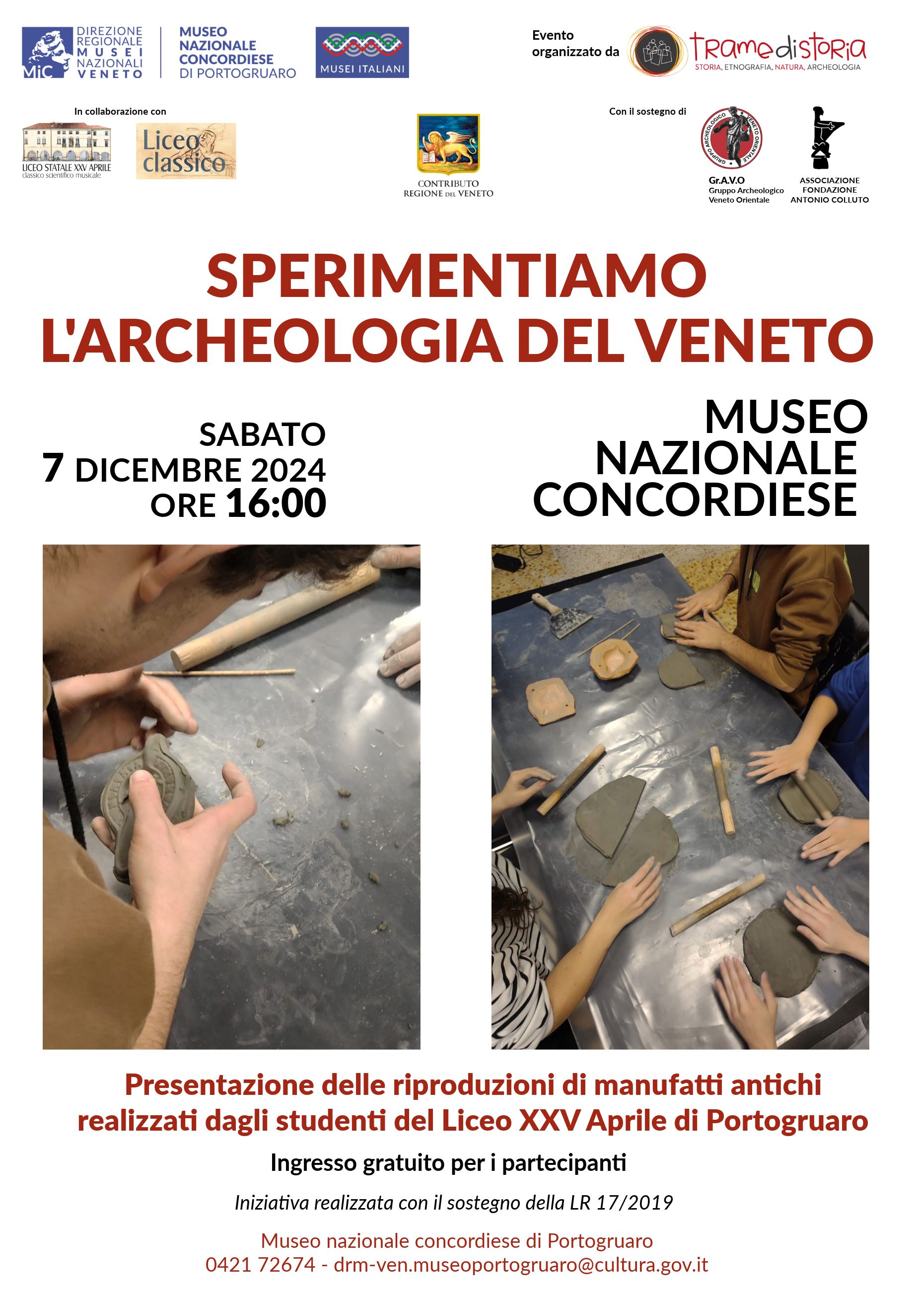 Sperimentiamo l'archeologia del Veneto | Evento conclusivo del percorso laboratoriale | Museo Nazionale Concordiese di Portogruaro